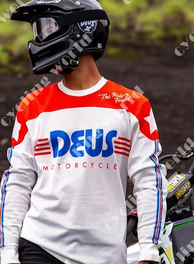 DEUS摩托车骑行服男女越野巡航夏季机车复古山地车骑行赛车服t恤
