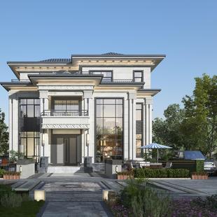 新中式别墅设计图纸二层豪宅农村宅基地自建房楼房全套施工图