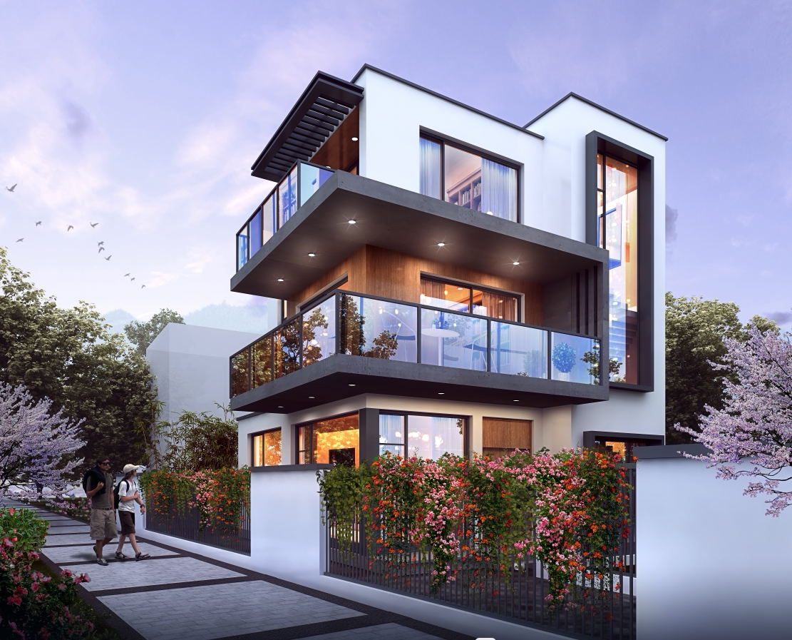 别墅设计图纸三层现代风格80平米独栋乡村小洋楼豪华新农村自建房