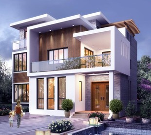 自建房别墅设计图纸三层现代风格简约网红民宿效果图施工图