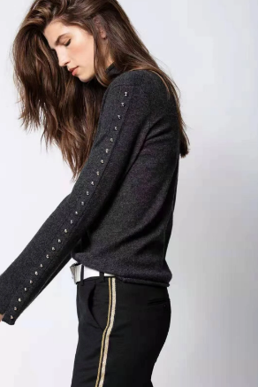 尾法式 真丝羊毛羊绒混纺 个性豹纹数码印花圆领开衫薄打底衣女