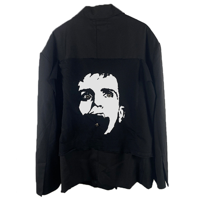 FLEE BASEMENT Remake 秋冬西服小众休闲黑色贴布印花西装外套