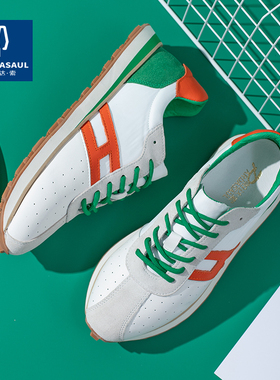 帕达索新款潮鞋运动休闲鞋阿甘鞋真皮小白鞋时尚拼色老爹鞋220245