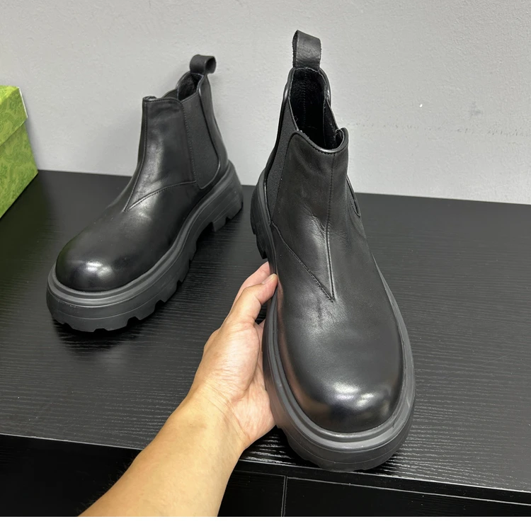 帕达索切尔西靴男英伦风短靴真皮马丁靴皮靴厚底轻便工装靴240966,流行男鞋,切尔西靴,淘宝优惠券,粉丝福利购,淘宝优惠卷