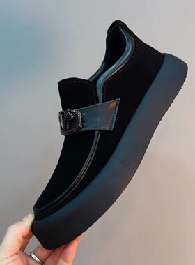 新品男士一脚蹬翻毛皮休闲皮鞋百搭加绒男鞋220926 BDZ