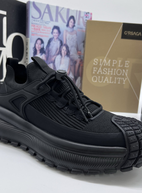 新款运动男鞋个性小众设计袜子鞋轻便厚底增高休闲老爹鞋250331