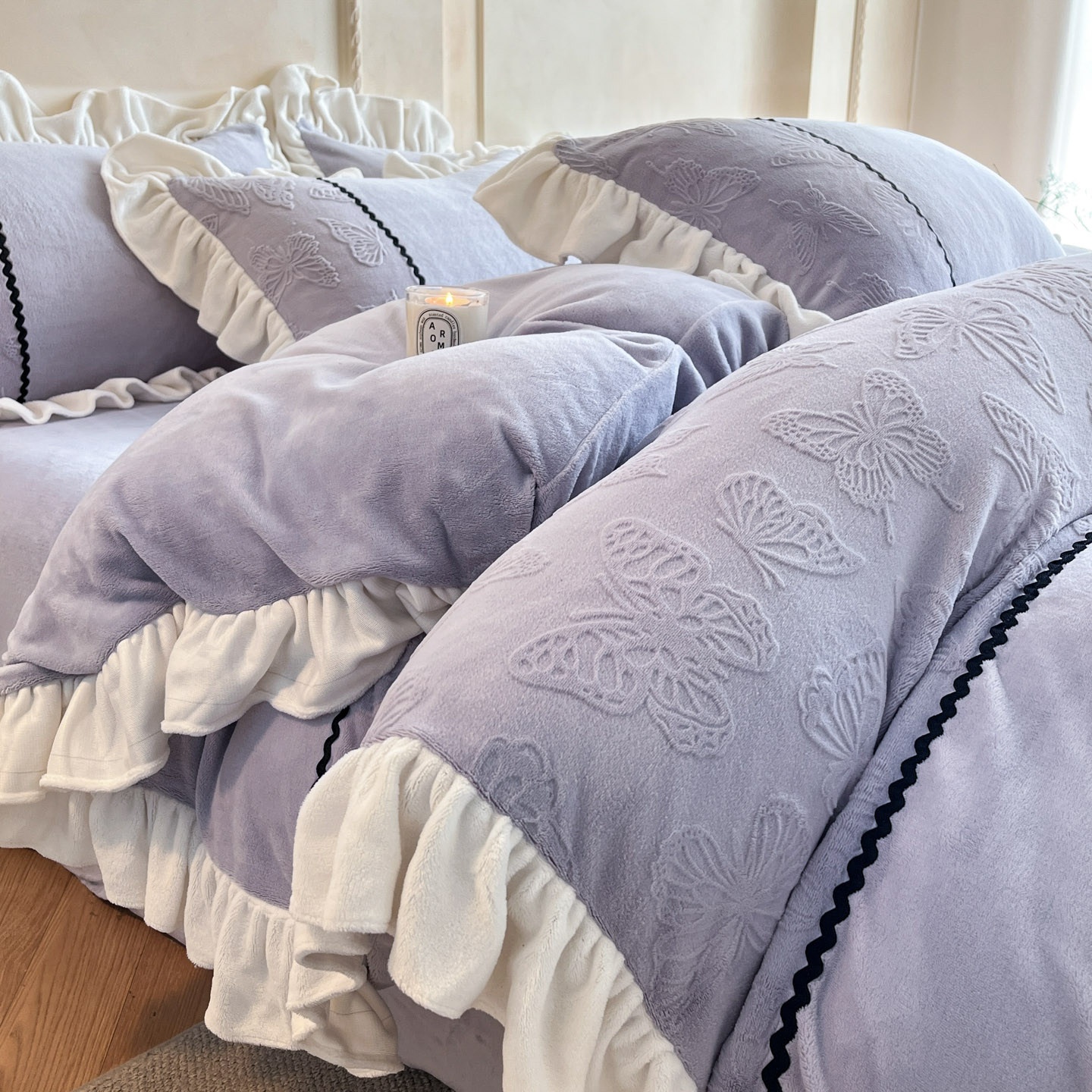 2025新款A类牛奶绒床上四件套加厚保暖冬季宝宝绒被套床单床笠款