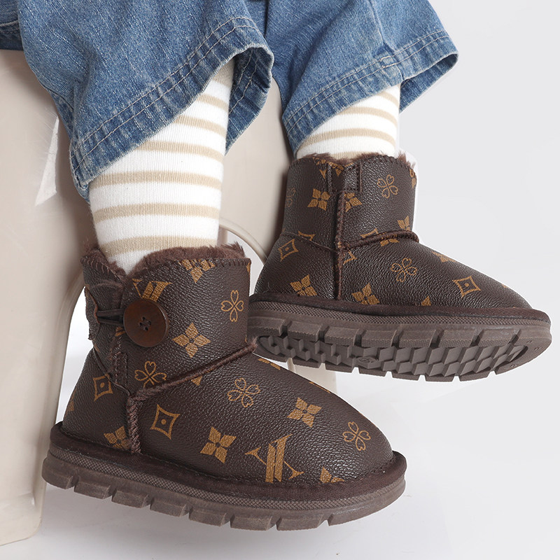儿童雪地靴女童冬新款加绒宝宝防滑皮毛一体男童加厚真皮短靴棉鞋,童鞋/婴儿鞋/亲子鞋,雪地靴,淘宝优惠券,粉丝福利购,淘宝优惠卷