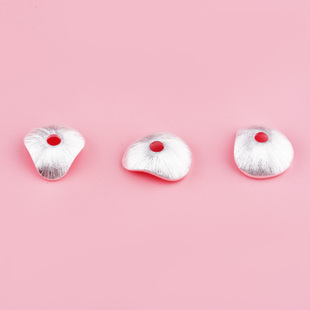 S925纯银精工花托拉丝不规则花帽水晶手链隔片隔珠银珠托花帽配件