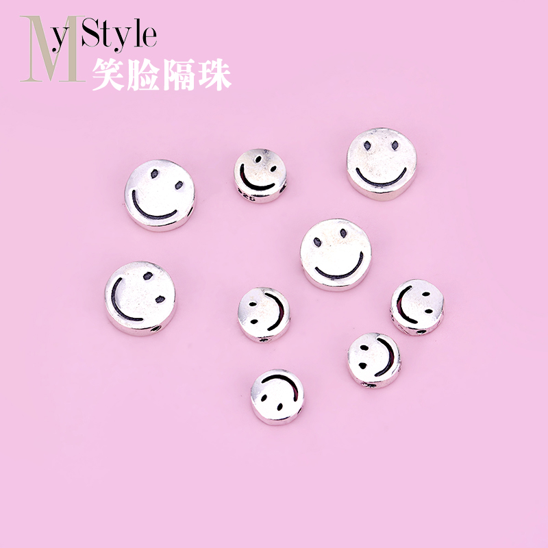 diy圆形编织纯银手串饰品扁珠