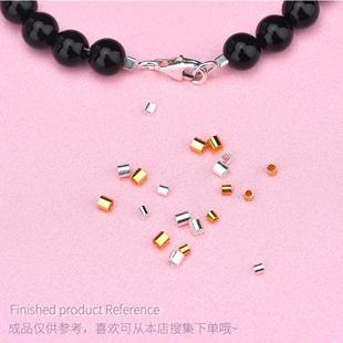 925纯银珠子散珠 直管隔珠 定位珠 手串配饰 diy饰品材料手链配件