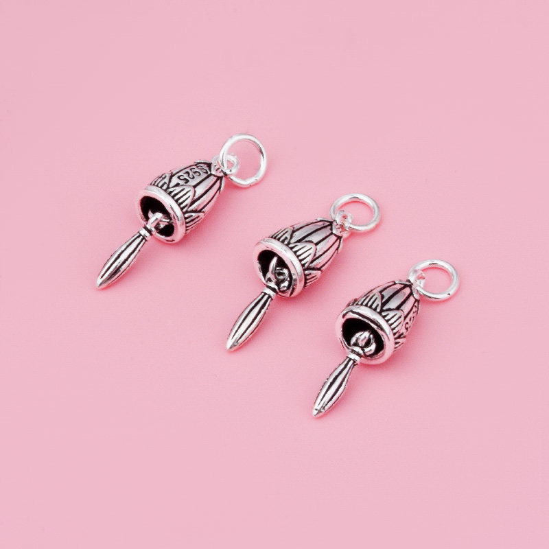 铃兰风铃复古挂件花铃铛挂坠S925纯银饰DIY手工编绳串珠配件