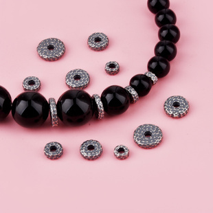 S925纯银隔片泰银隔珠陨石垫片坑面圆环散珠编绳串珠佛珠文玩配件