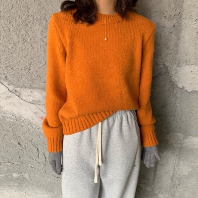 宽松显瘦百搭针织衫上衣潮