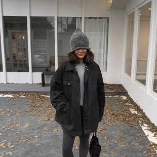 宽松休闲百搭豹纹绒里布外套女夹克 韩版 2025秋冬one seven新款