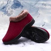 中老年棉鞋 2025冬季 老北京布鞋 加厚加绒防滑老人鞋 女条绒鞋 妈妈鞋