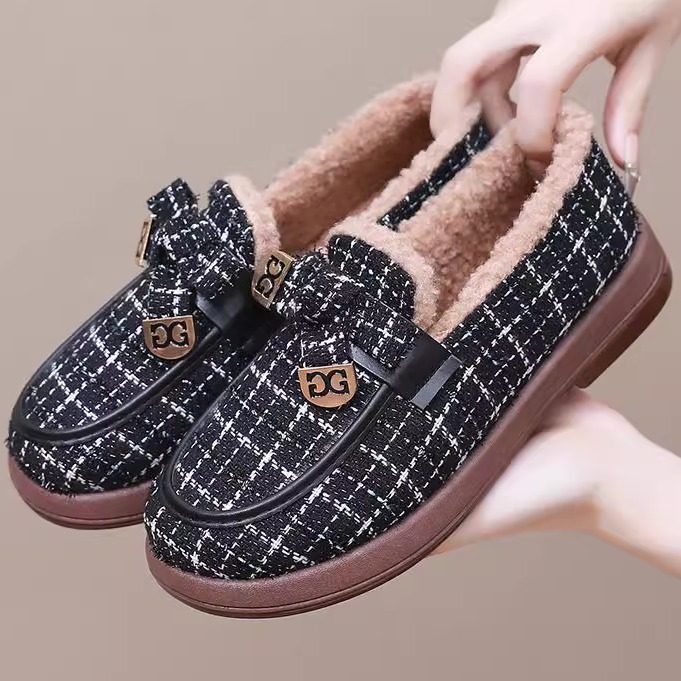 冬季老北京布鞋女加绒棉鞋新款棉鞋一脚蹬防滑厚底豆豆鞋时尚年轻,女鞋,乐福鞋（豆豆鞋）,淘宝优惠券,粉丝福利购,淘宝优惠卷