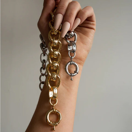 luvaj粗链条手链朋克嘻哈可调节