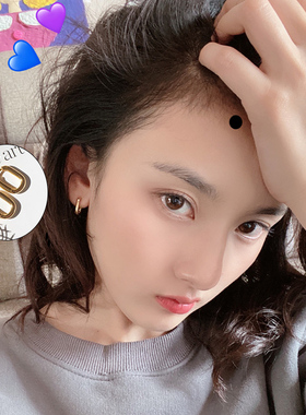 luv aj耳环宋祖儿同款耳饰个性方形水钻耳圈小众设计感耳扣现货