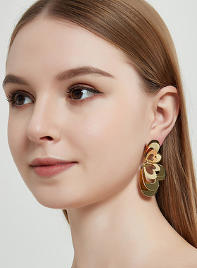 张雨绮同款VIVALANDS开心系列耳饰镀金立体镂空爱心耳环原创设计