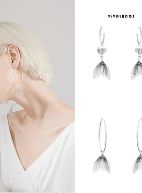 Vivalands透明大圆圈美人鱼耳环女长耳坠精致独特耳饰品女高级感