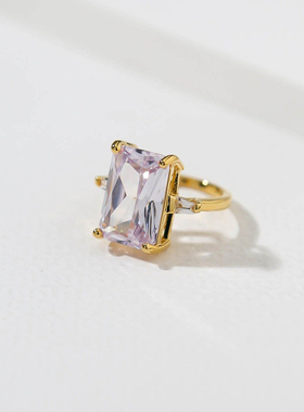 美国Vanessa Mooney透明水晶戒指女冷淡风高级指环小众设计大宝石