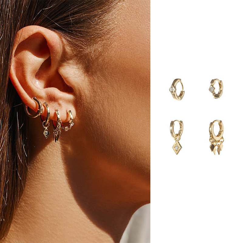 luvaj耳环镀金组合流苏