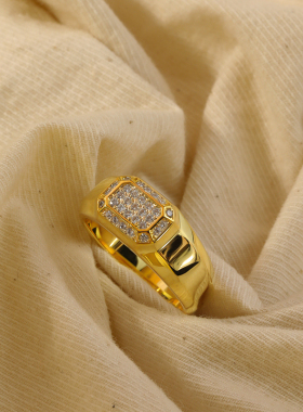 luvaj方形戒指宽面满钻不掉色