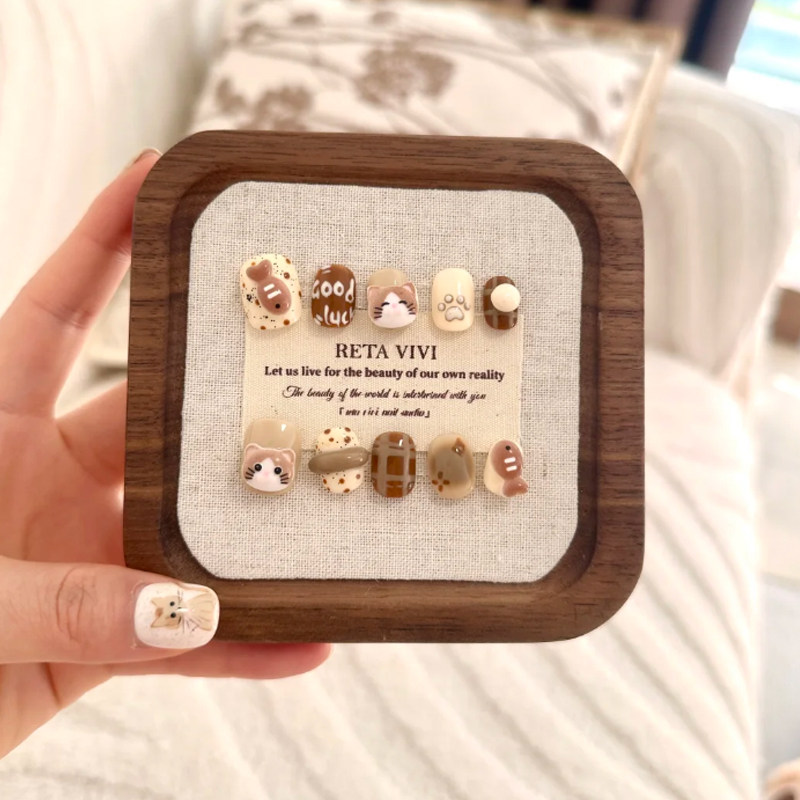 儿童纯手工制作穿戴甲卡通少女短圆猫咪鱼学生美甲贴片可拆卸,彩妆/香水/美妆工具,穿戴甲/甲片,淘宝优惠券,粉丝福利购,淘宝优惠卷