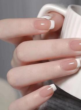 穿戴甲高级感裸色手工穿戴甲自然显白美甲中短款韩系lns热销榜