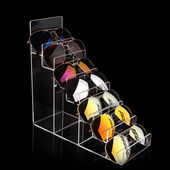 亚克力梯形眼镜展示架 透明手包眼镜首饰收纳 多层钱包展示架