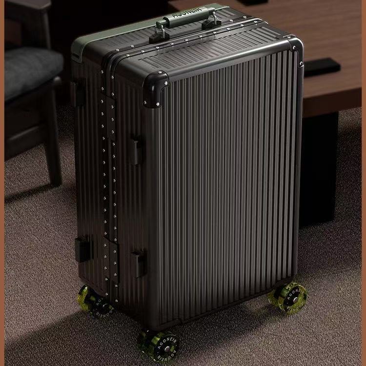 新款宽拉杆行李箱20寸商务登机箱男女学生拉杆箱24寸铝框密码箱