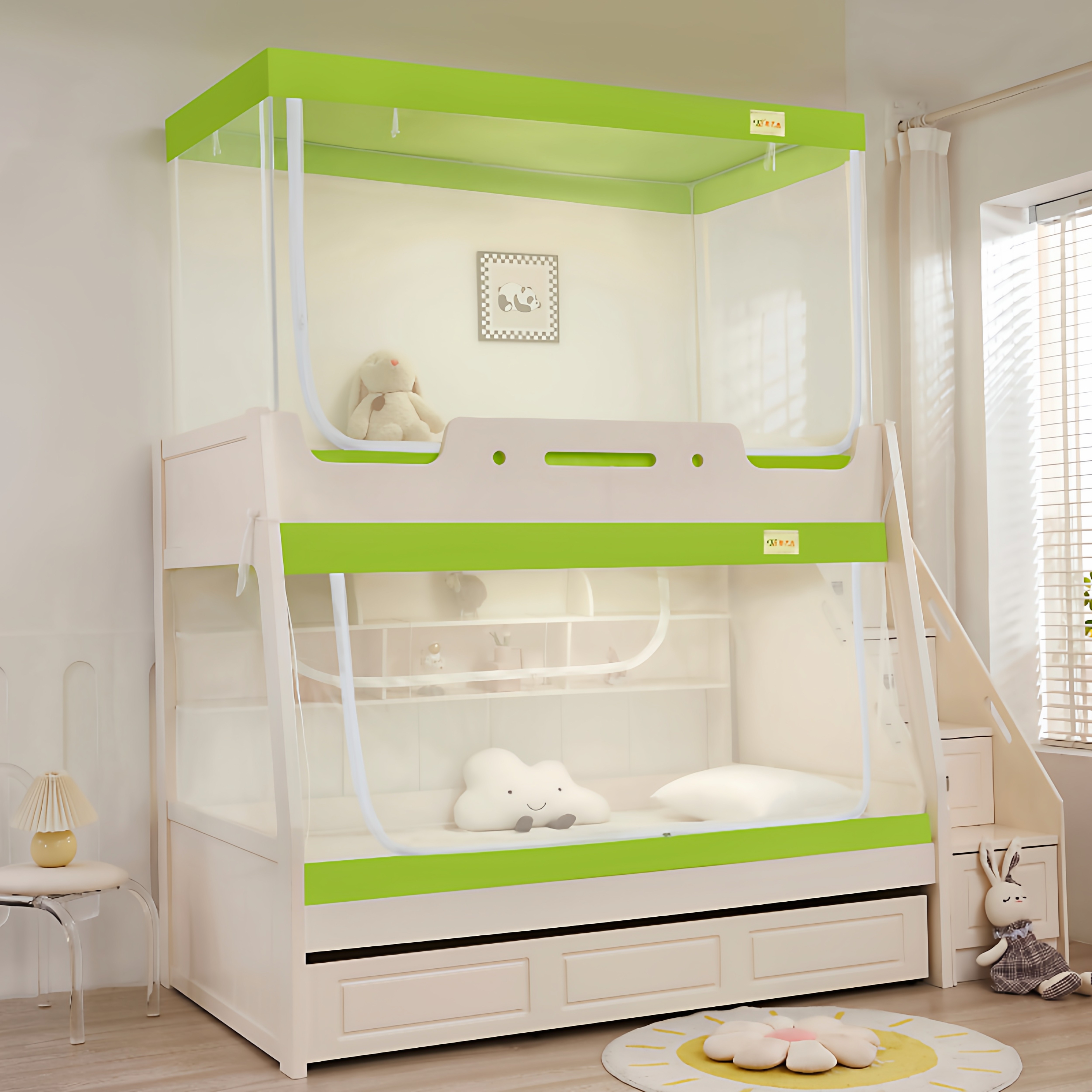 新款子母床梯形上下铺家用上下床1.5m上下床1.2m蚊帐高低儿童床,床上用品,蚊帐,淘宝优惠券,粉丝福利购,淘宝优惠卷