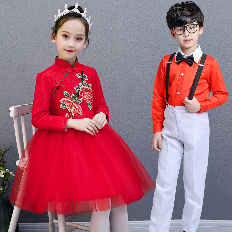 元旦儿童合唱服演出服国风礼服中小学生男女演讲古筝比赛诗歌朗诵