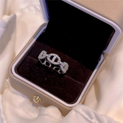 满天星戒指女开口可调节戒指