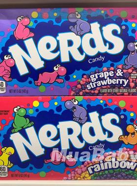 现货 英国Nerds糖果彩虹糖进口宝宝零食水果糖哄娃神器141g酸甜