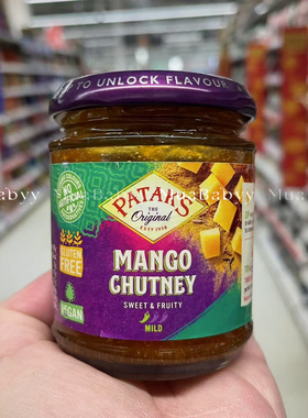 现货 英国PATAKS mango chutne y芒果酱面包酱210g