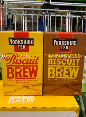 现货 英国yorkshire tea约克郡黄油饼干味红茶下午茶焦糖饼干奶茶
