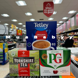 现货英国Tetley泰特利红茶PG tips经典红茶Yorkshire进口红茶80包