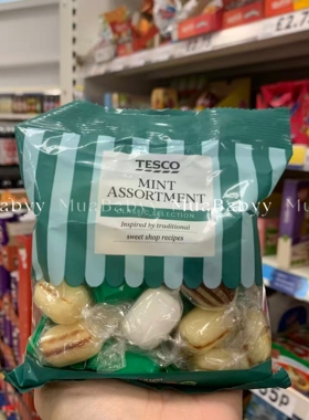 现货 英国Tesco薄荷混合味硬糖太妃糖奶糖200g超好吃