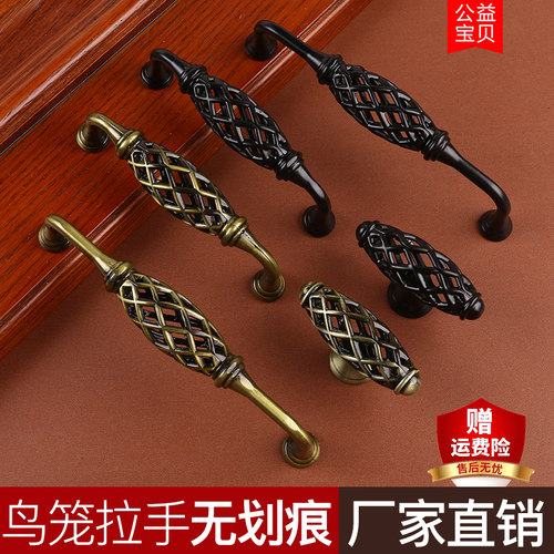 衣柜门美式风黑色把手