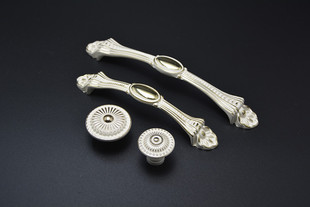 金色象牙白把手 96mm简欧式大衣柜橱柜子门把手单孔圆抽屉把手