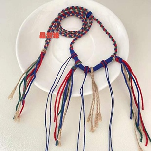 纯手工手搓棉绳藏式项链绳唐卡和田玉器文玩蜜蜡天珠翡翠挂绳包邮