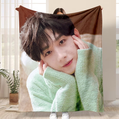 成毅法兰绒毛毯图案定制logo办公室空调毯披肩毯午睡毯盖毯沙发毯