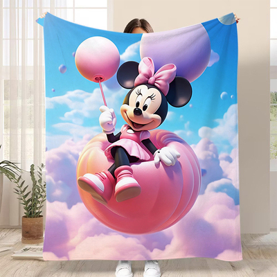 迪士尼卡通动漫兰绒毛毯定制图案四季通用单人空调毯披肩毯午睡毯