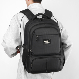伯莱尼新款双肩包男士大容量简约商务电脑背包户外休闲学生书包