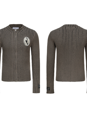 CYCYCY Y2K千禧年废土风双开拉链休闲修身长袖开衫针织衫朱正廷