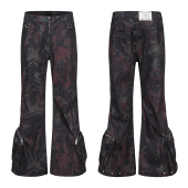 张桂源同款 微喇牛仔裤 Y2K千禧朋克废土涂鸦怪诞米奇满版 CYCYCY