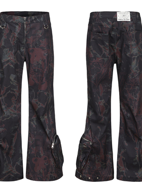 CYCYCY Y2K千禧朋克废土涂鸦怪诞米奇满版微喇牛仔裤张桂源同款