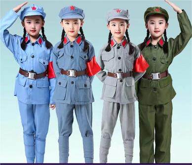 红军衣服成人儿童八路军演出服六儿童演出服